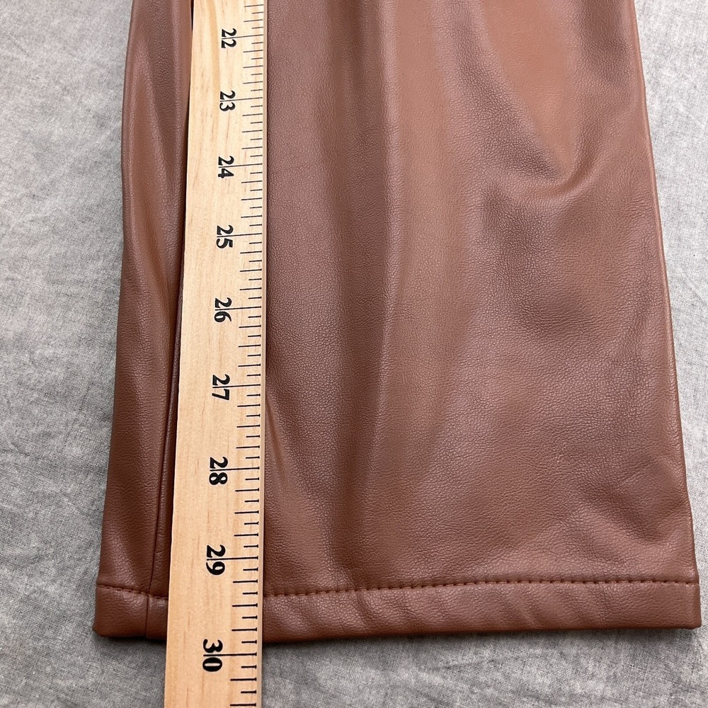 J Jill Pants Women 1XL 36W 30L‎ Brown Hickory Faux Leather Pull On Stretch NWT - Picture 8 of 12